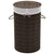 Bamboo Laundry Bin Round Dark Brown