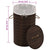 Bamboo Laundry Bin Round Dark Brown