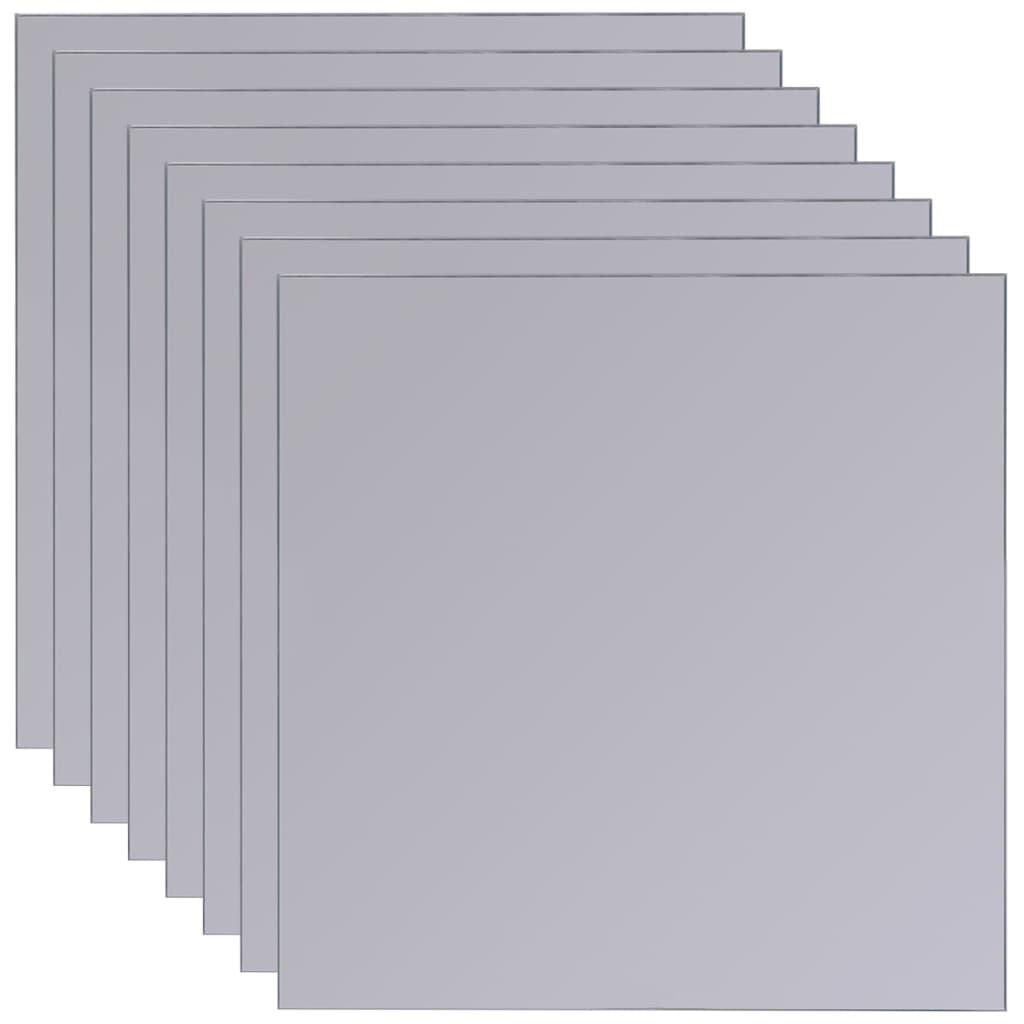 Frameless Mirror Tiles Glass 8 pcs 20.5 cm