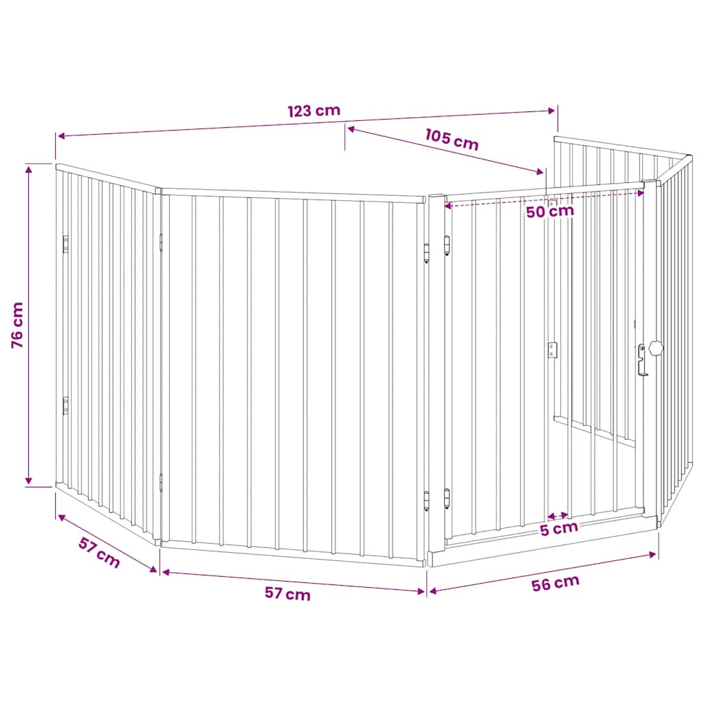 Pet Fireplace Fence Steel Black