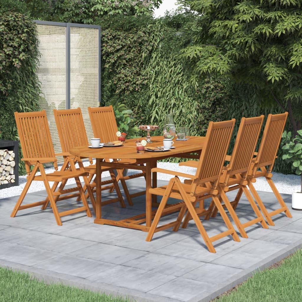 7 Piece Outdoor Dining Set Solid Acacia Wood