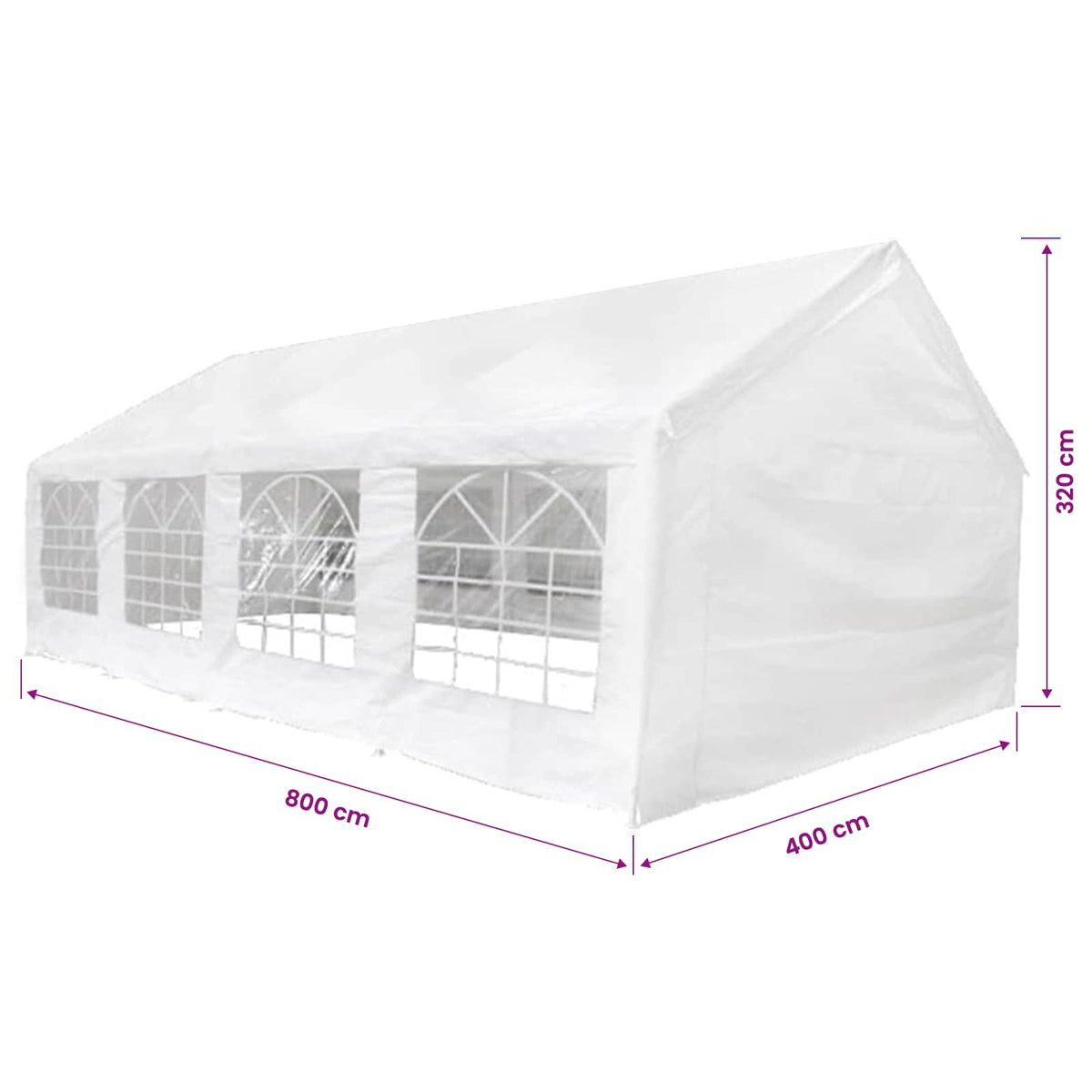 Tent Top and Side Panels for 8x4 m Marquee