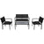 4 Piece Garden Lounge Set Textilene Black