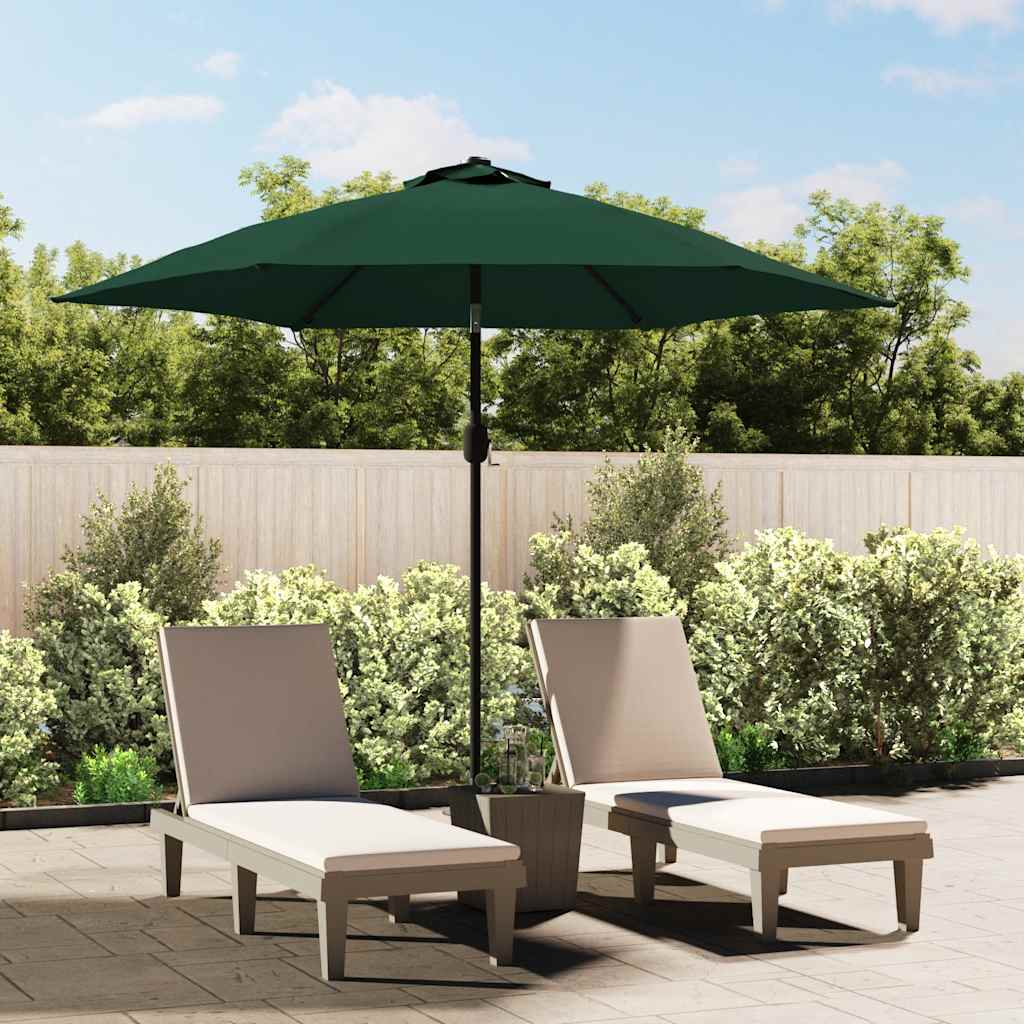 LED Cantilever Garden Parasol 3 m Green