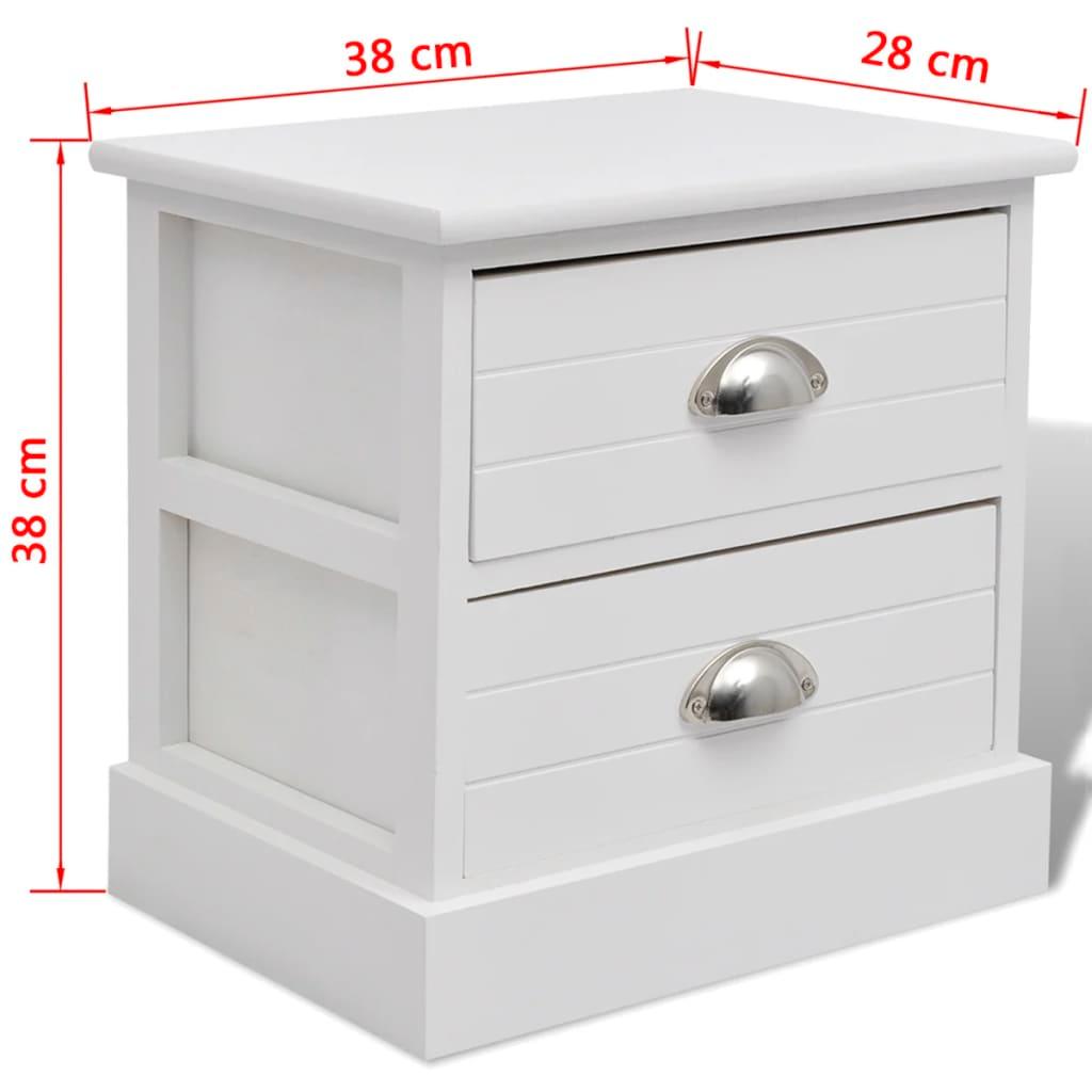 French Bedside Cabinets 2 pcs White
