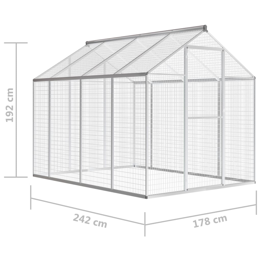 Outdoor Aviary Aluminium 178x242x192 cm