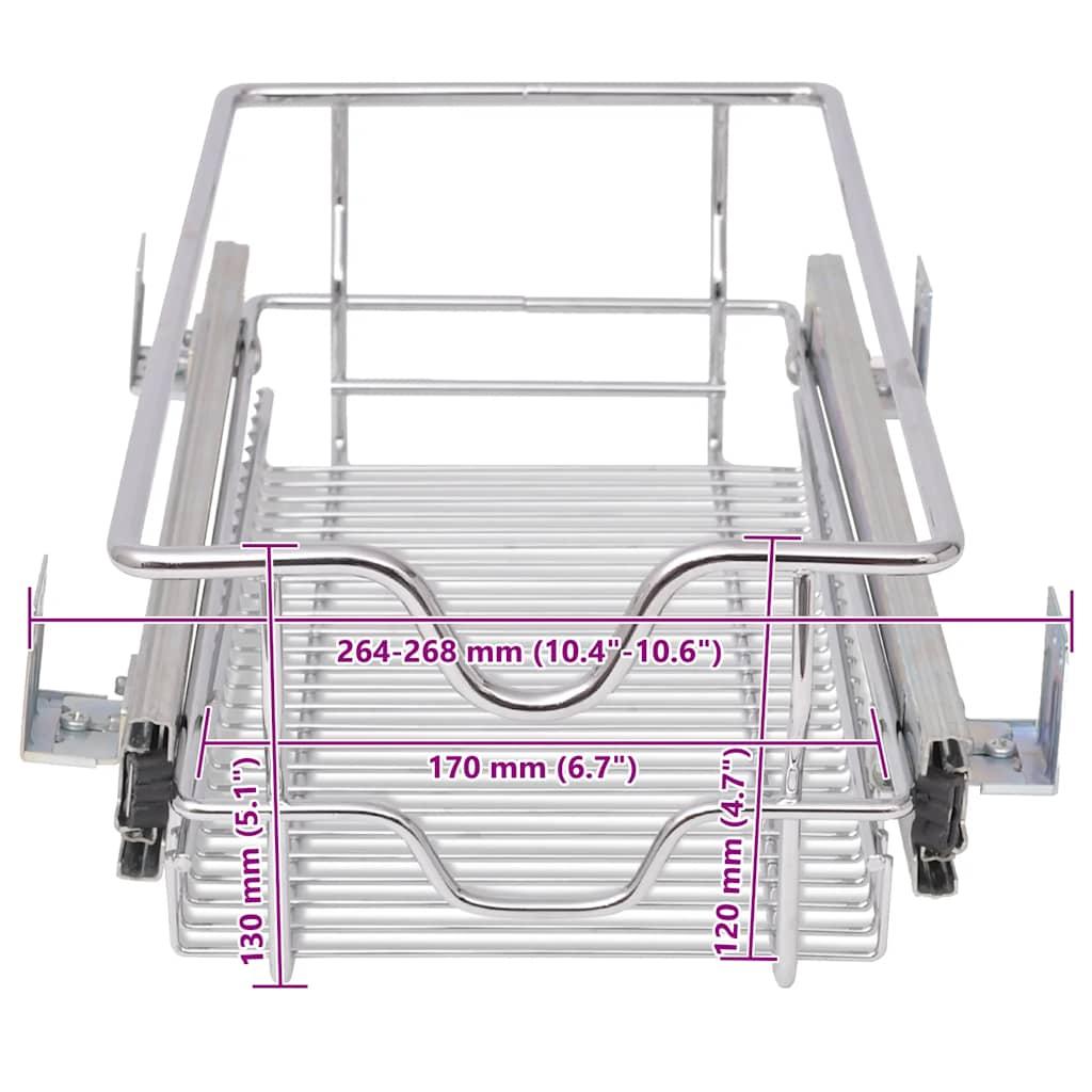 Pull-Out Wire Baskets 2 pcs Silver 300 mm