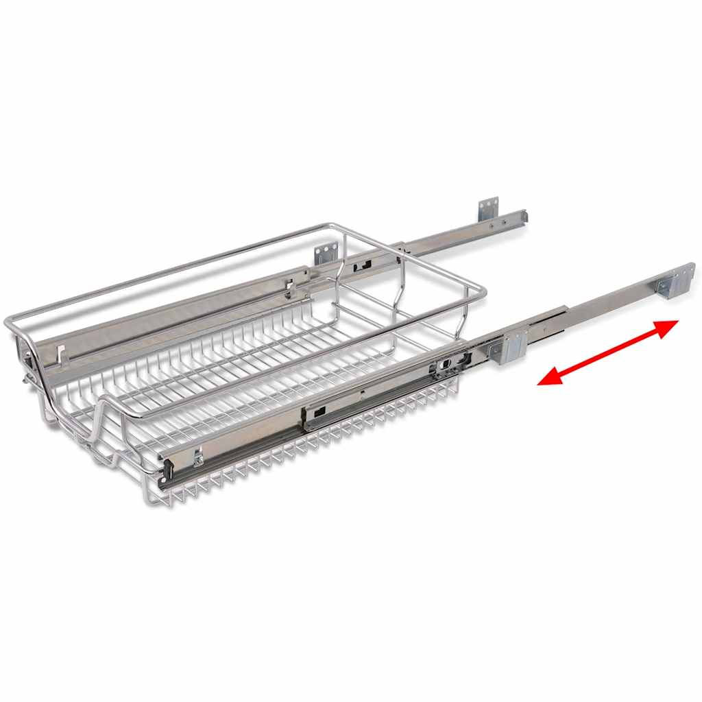 Pull-Out Wire Baskets 2 pcs Silver 400 mm