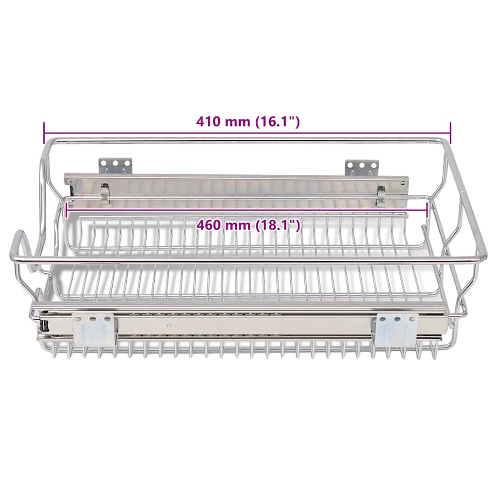 Pull-Out Wire Baskets 2 pcs Silver 400 mm