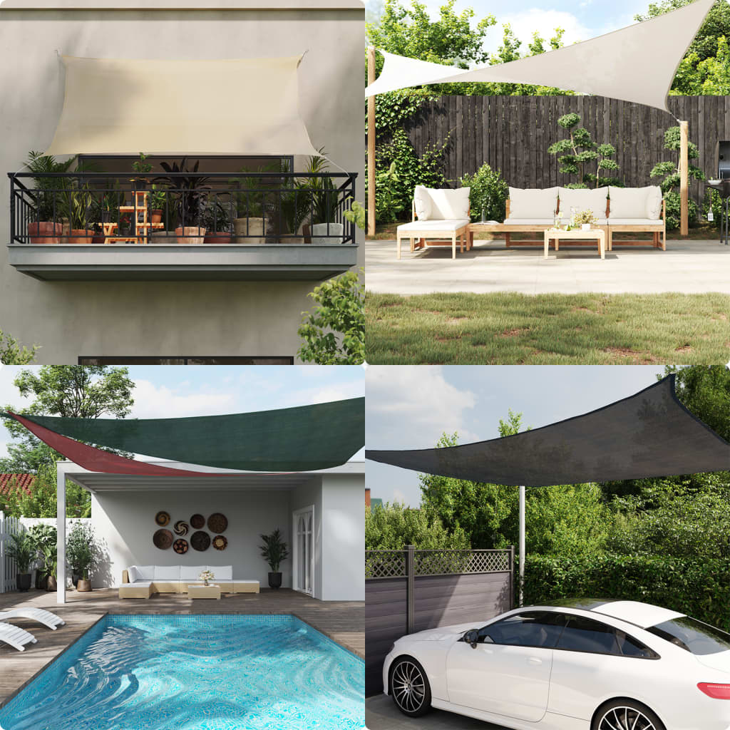 Sunshade Sail HDPE Triangular 3.6x3.6x3.6 m Cream