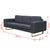 3-Seater Sofa Fabric Dark Grey