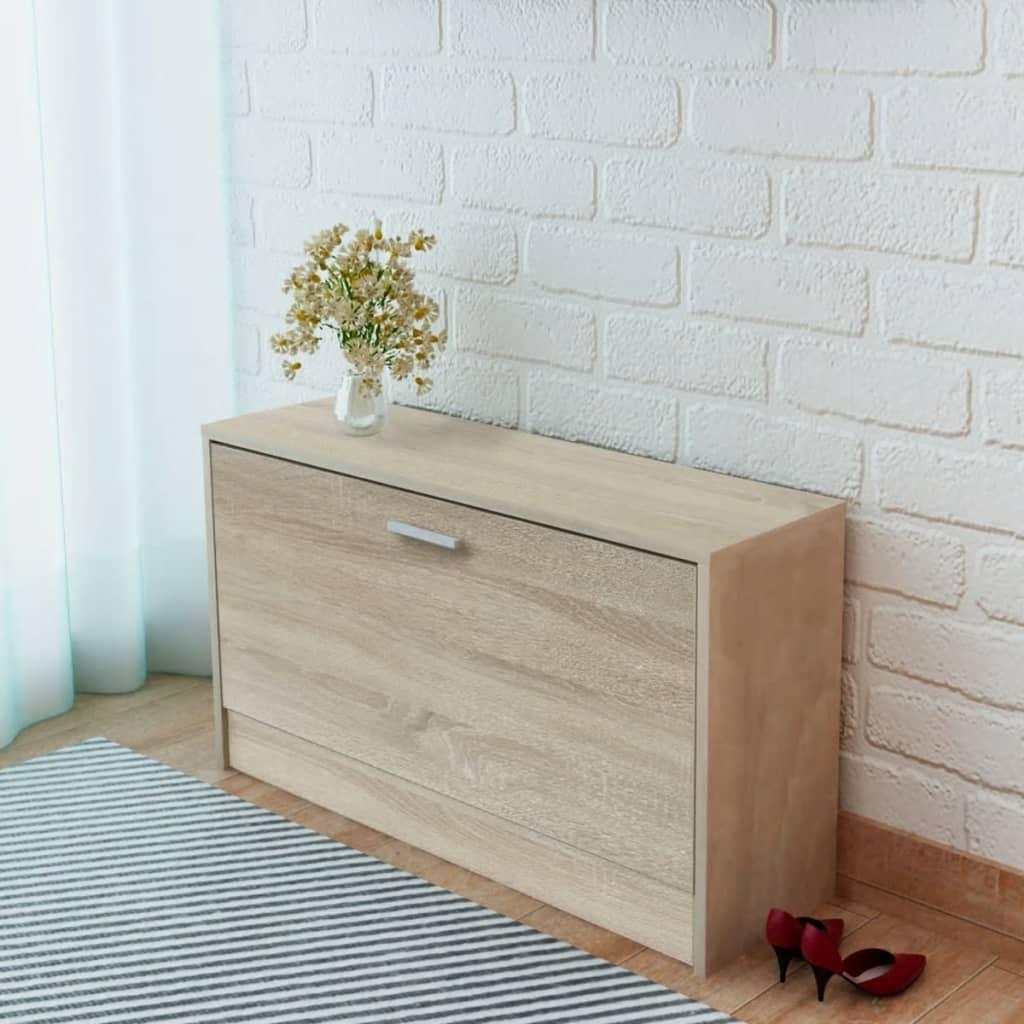 Shoe Storage Bench Oak 80x24x45 cm