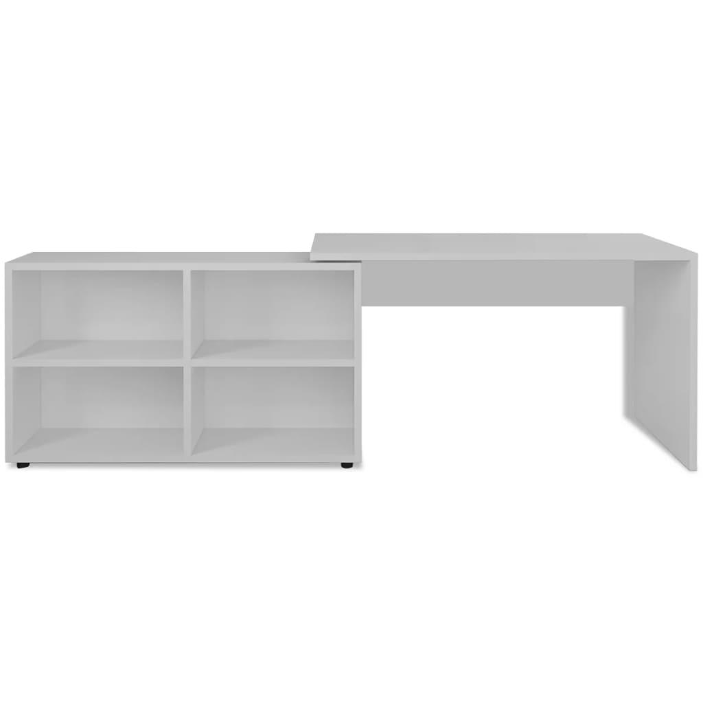 Corner Desk 4 Shelves White