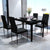 Five Piece Dining Table Set Black