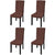 Straight Stretchable Chair Cover 4 pcs Brown