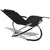 Outdoor Geometrical Sun Lounger Steel Black and Grey