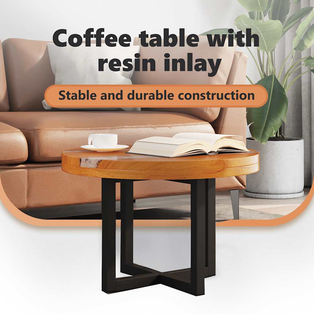 Coffee Table Teak Resin 60 cm