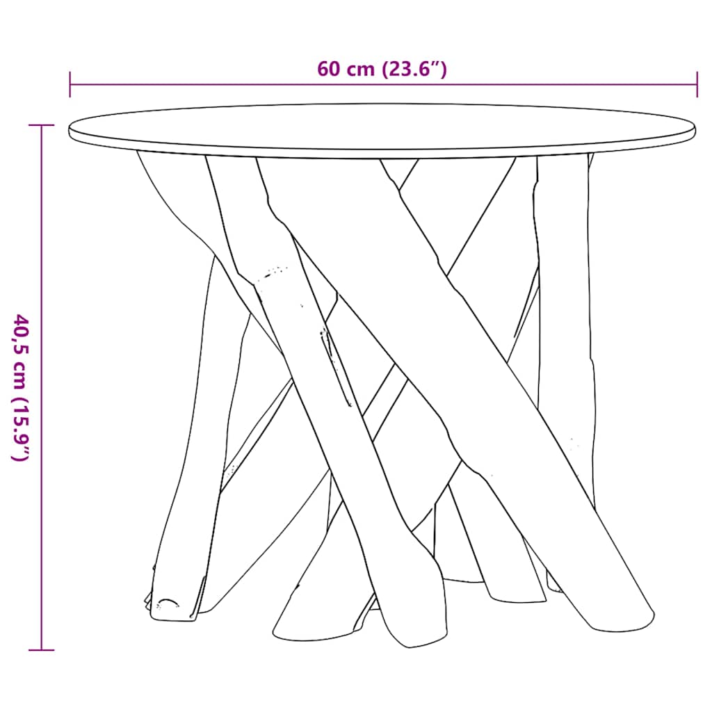 Coffee Table Solid Teak 60 cm