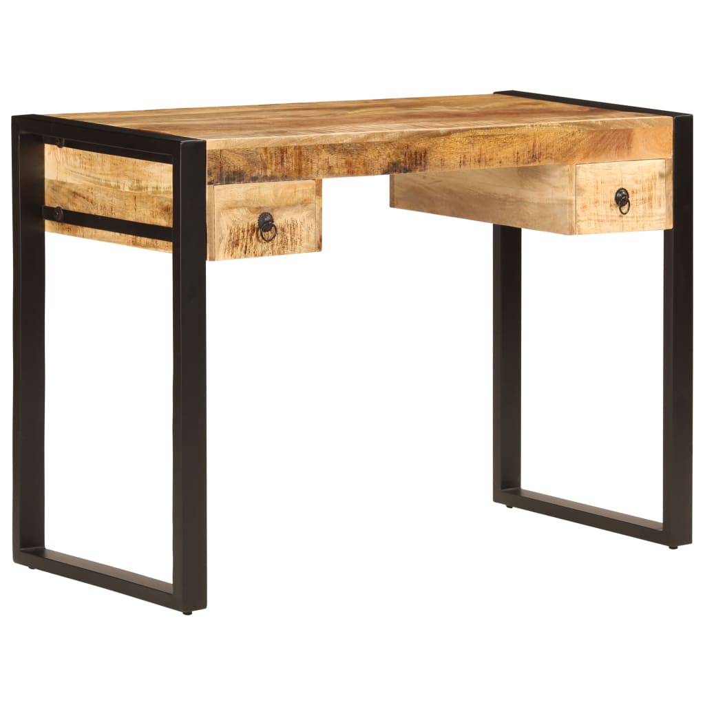 Desk with 2 Drawers 110x50x77 cm Solid Mango Wood