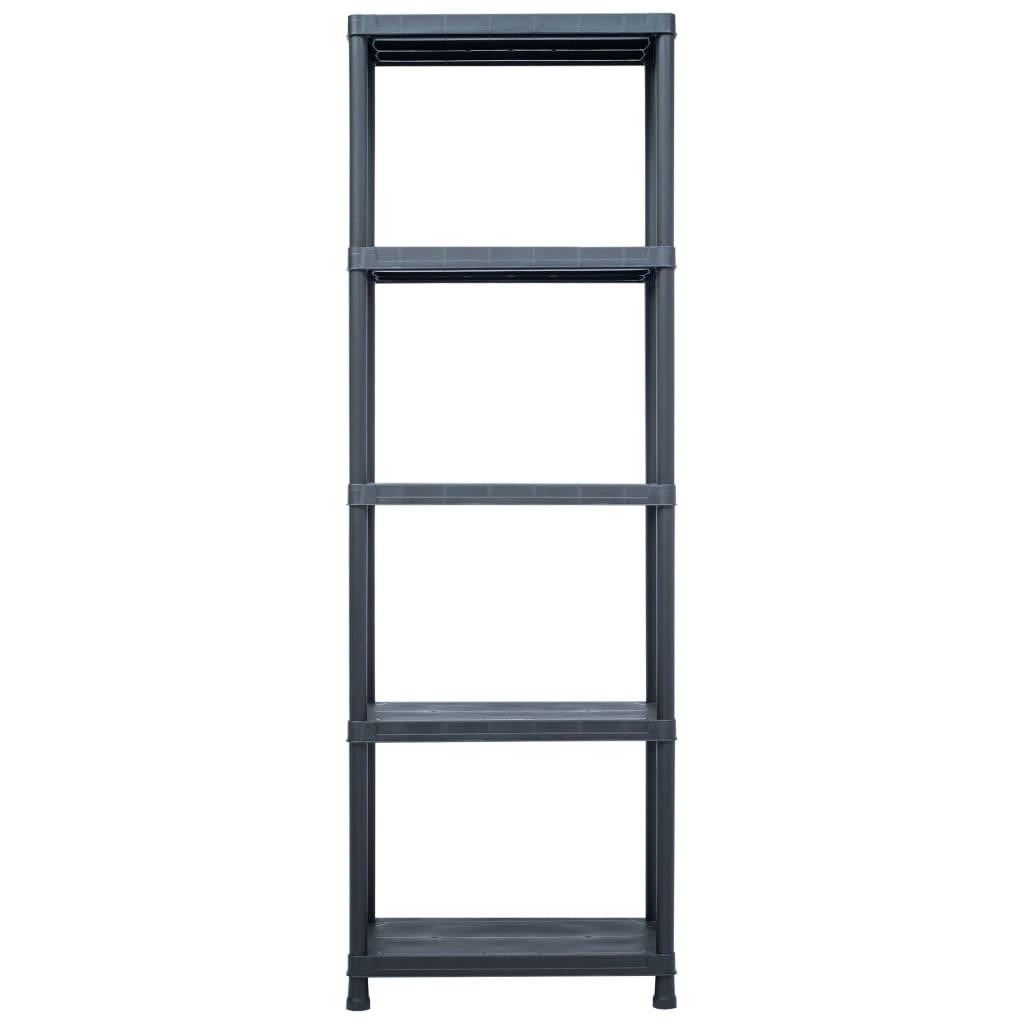 Storage Shelf Rack Black 125 kg 60x30x180 cm Plastic