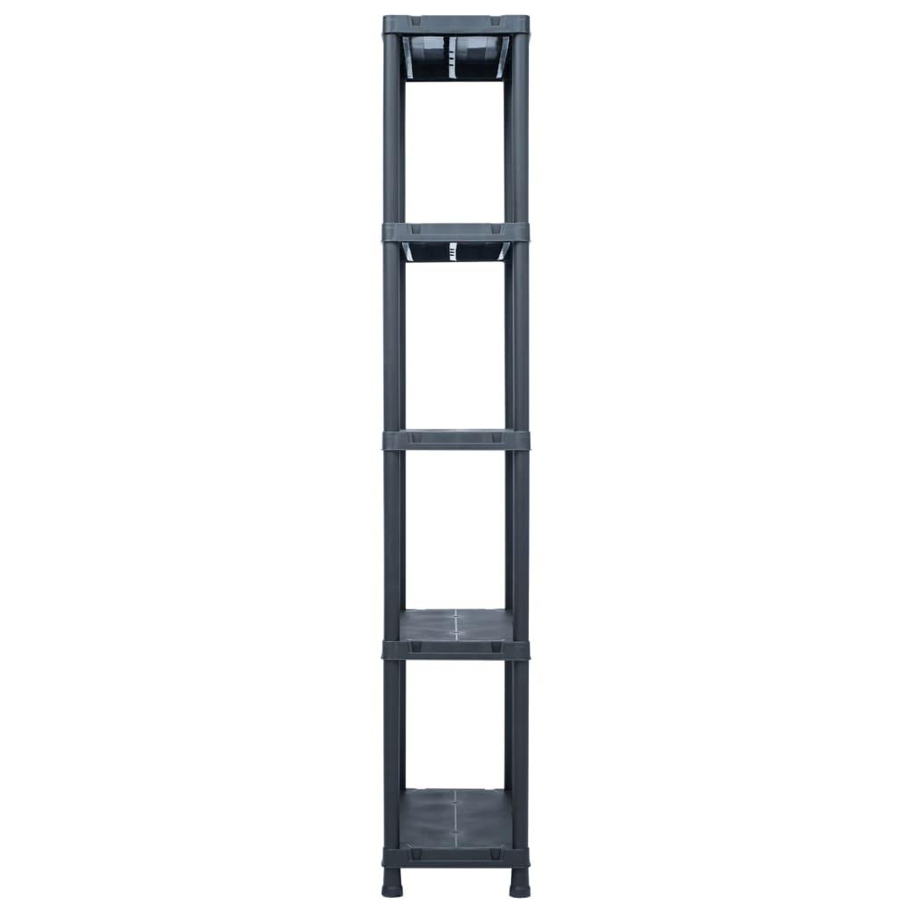 Storage Shelf Rack Black 125 kg 60x30x180 cm Plastic