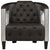 Aviator Armchair Black Real Leather