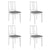 Dining Chairs with Cushions 4 pcs White Solid Wood