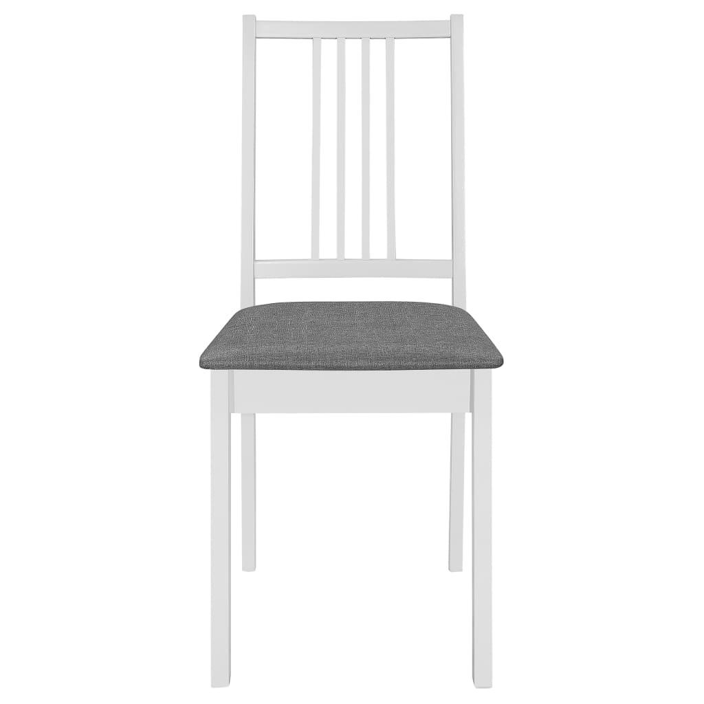 Dining Chairs with Cushions 4 pcs White Solid Wood