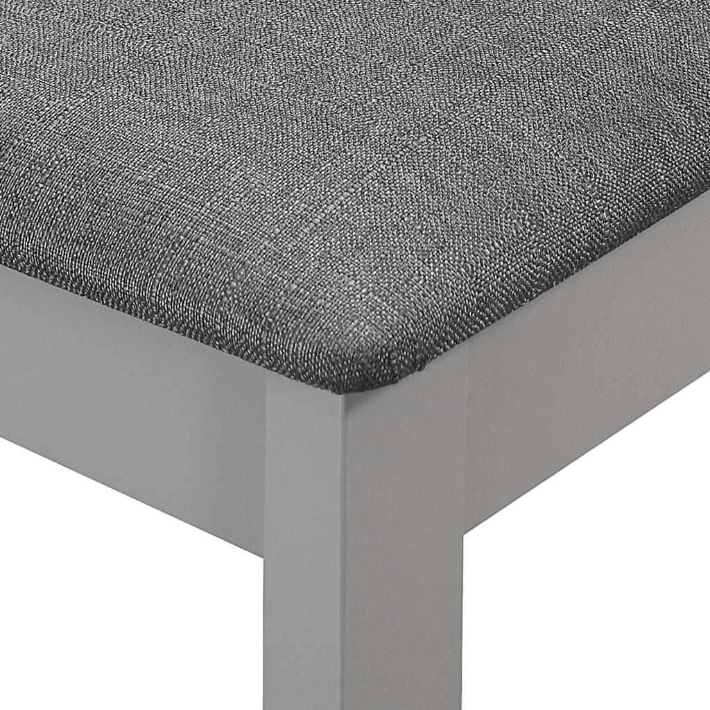 Dining Chairs with Cushions 4 pcs Grey Solid Wood