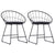 Dining Chairs with Faux Leather Seats 2 pcs Black Steel
