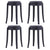 Stackable Stools 4 pcs Black Plastic