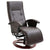 Swivel TV Armchair Brown Faux Leather