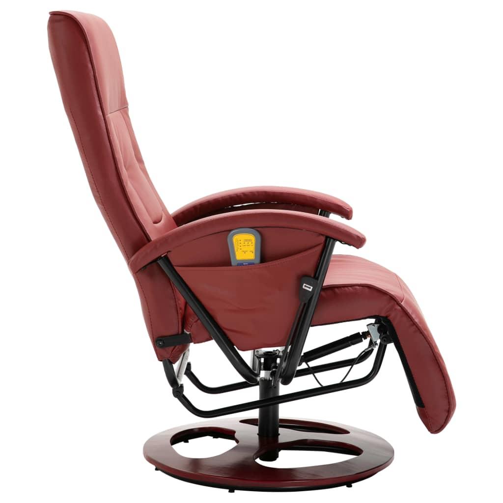 Massage Chair Wine Red Faux Leather