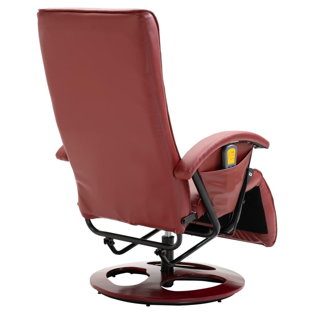 Massage Chair Wine Red Faux Leather