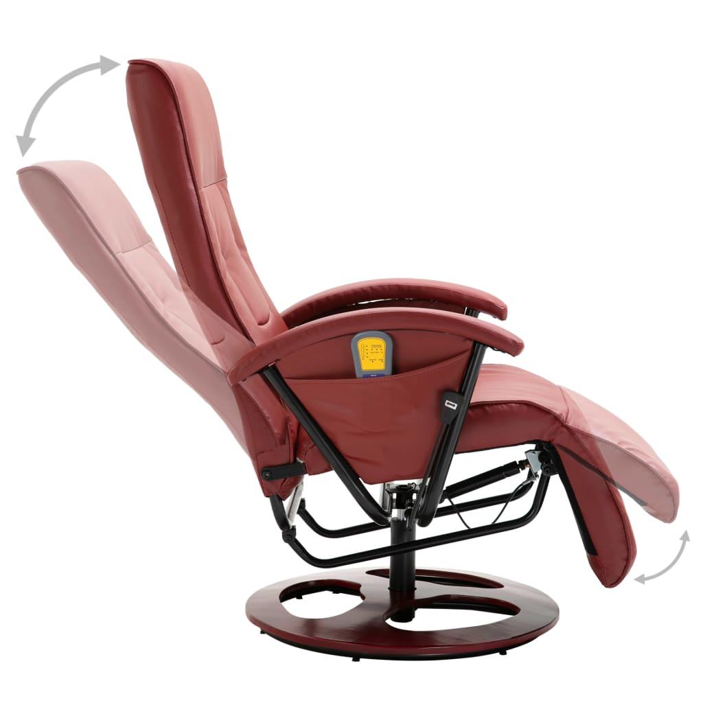 Massage Chair Wine Red Faux Leather