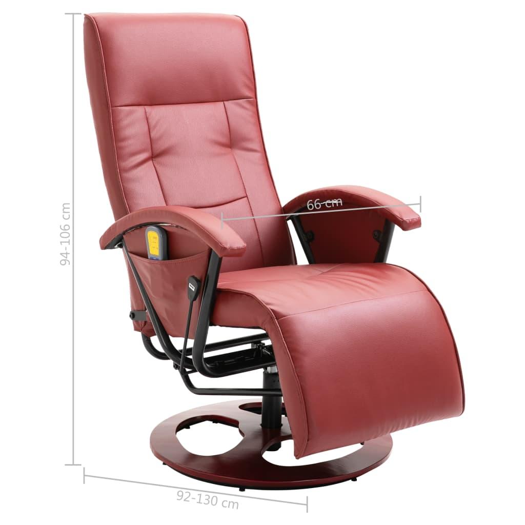 Massage Chair Wine Red Faux Leather