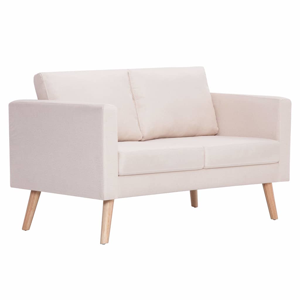 2-Seater Sofa Fabric Cream