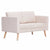 2-Seater Sofa Fabric Cream