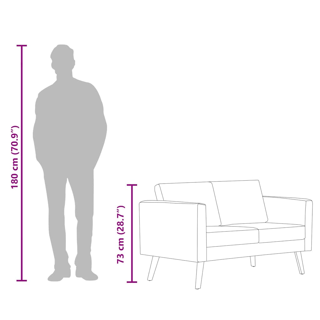 2-Seater Sofa Fabric Cream