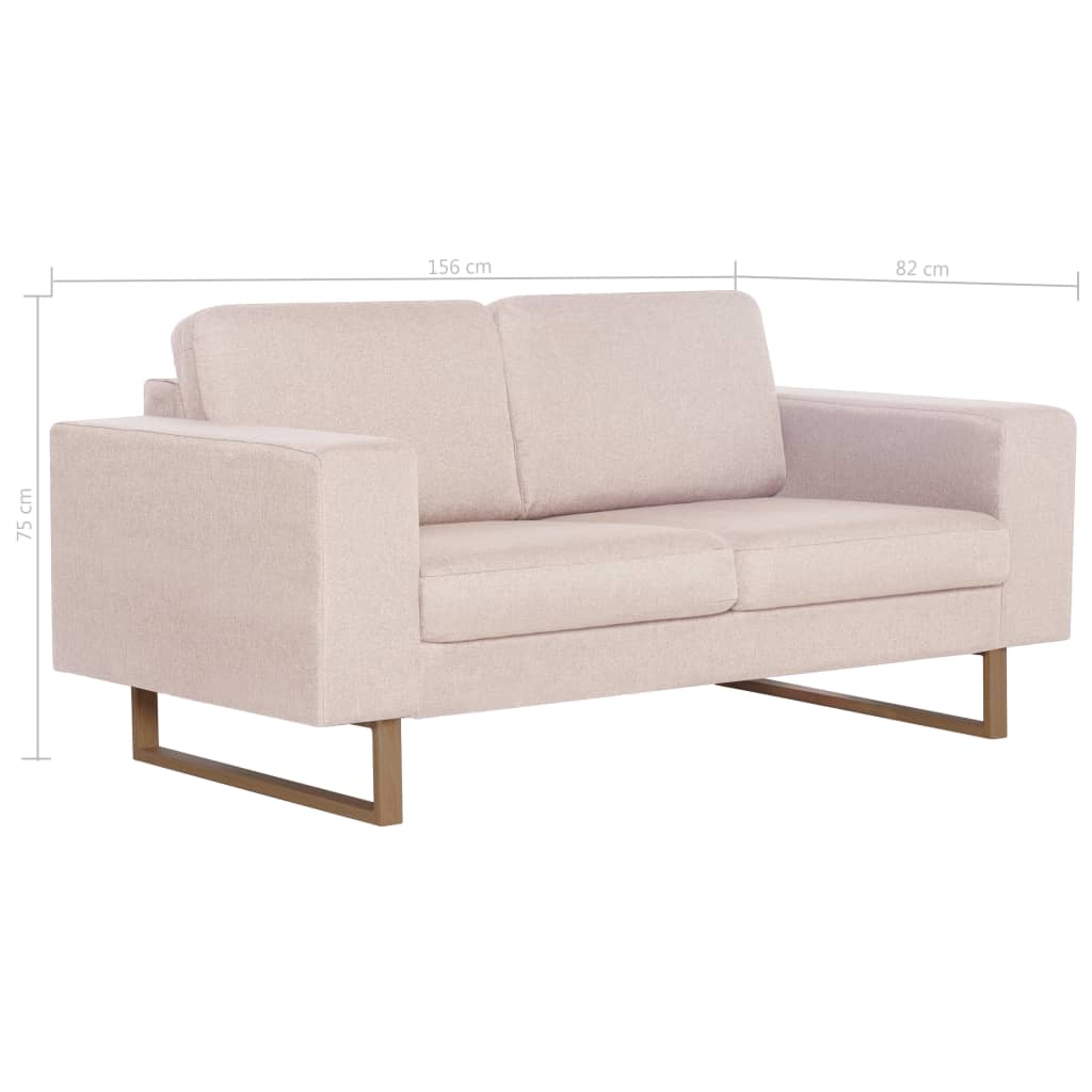 2-Seater Sofa Fabric Cream