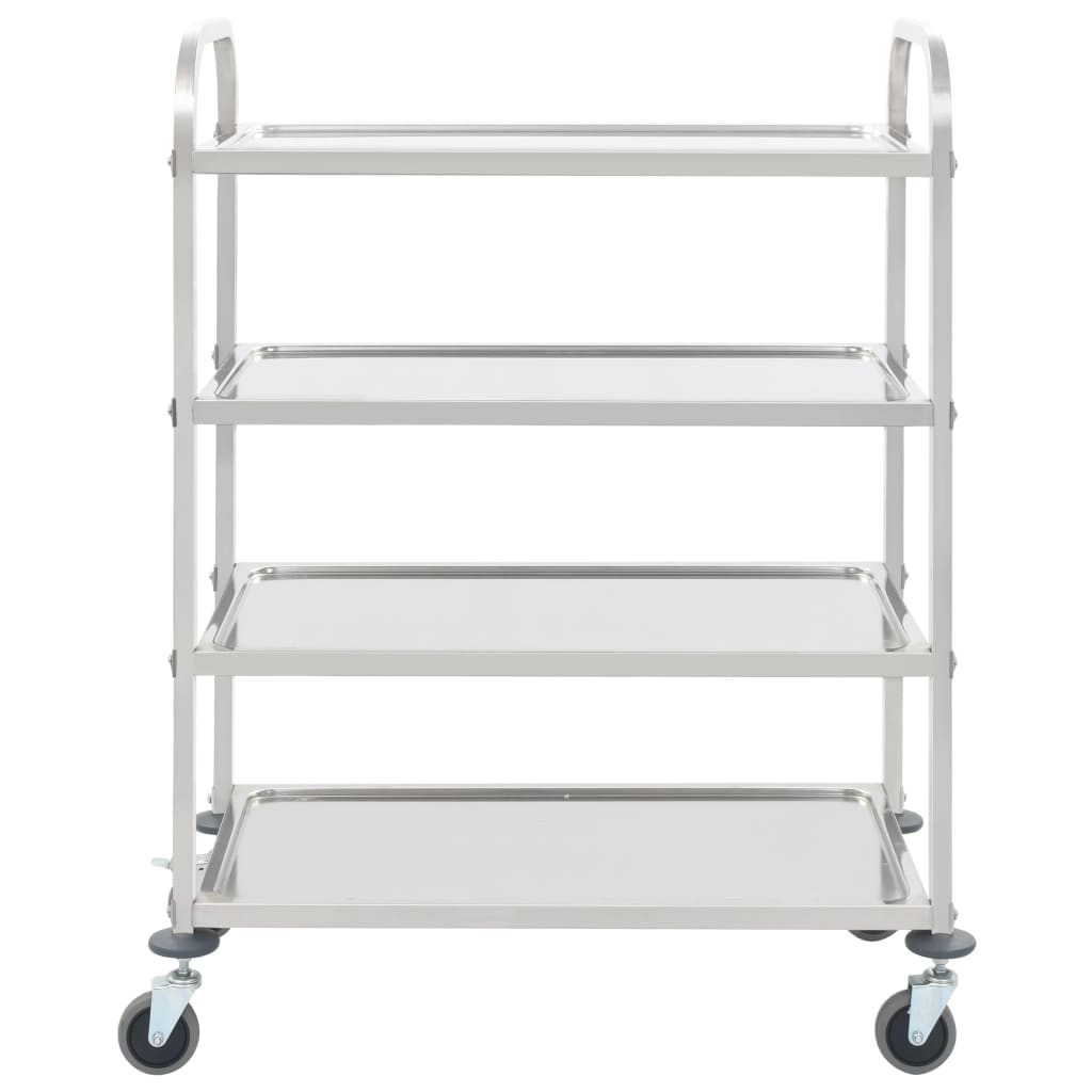 4-Tier Kitchen Trolley 107x55x125 cm Stainless Steel