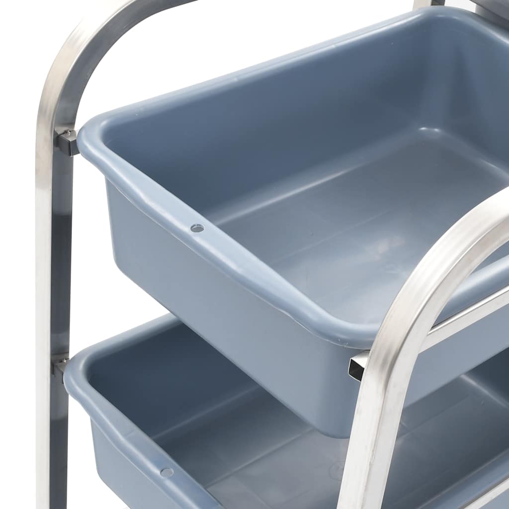 Kitchen Cart with Plastic Containers 82x43.5x93 cm