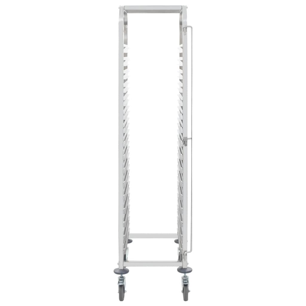 Kitchen Trolley for 16 Trays 38x55x163 cm Stainless Steel