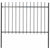 Garden Fence with Spear Top Steel 181x120 cm Black
