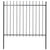 Garden Fence with Spear Top Steel 181x150 cm Black