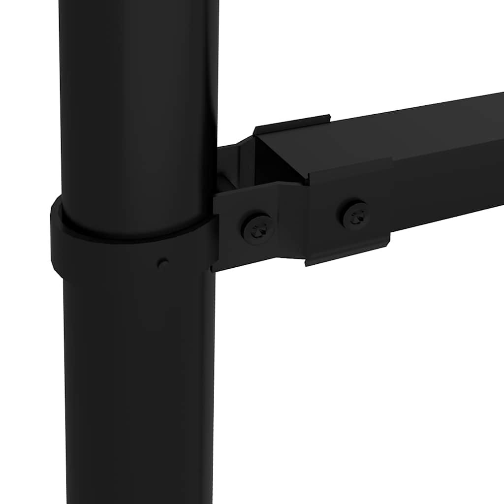 Garden Fence with Spear Top Steel 181x175 cm Black