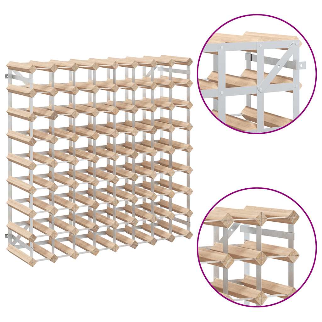 Wine Rack for 72 Bottles Solid Pinewood