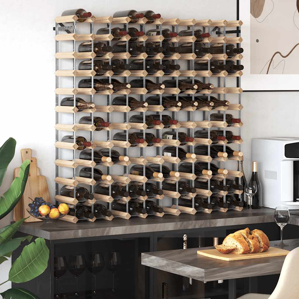 Wine Rack for 120 Bottles Solid Pinewood