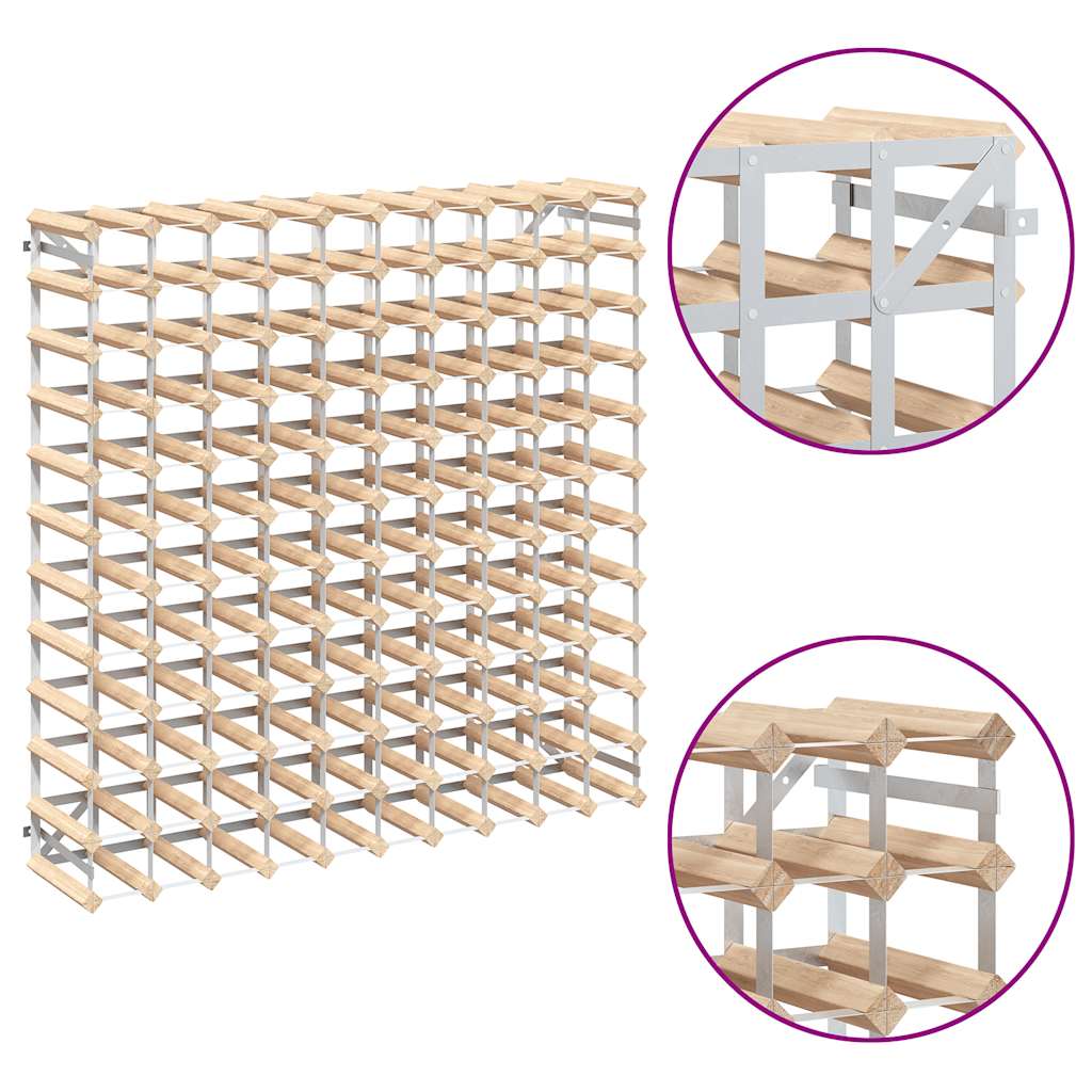 Wine Rack for 120 Bottles Solid Pinewood