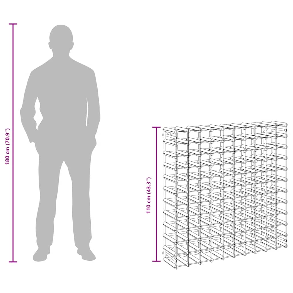 Wine Rack for 120 Bottles Solid Pinewood